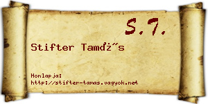 Stifter Tamás névjegykártya